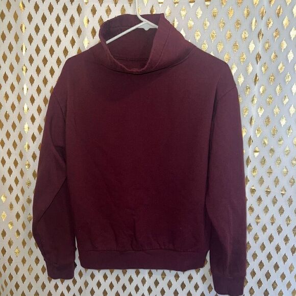Victoria’s Secret PINK Maroon red cowl neck sweater crewneck mock turtleneck siz - Picture 4 of 4